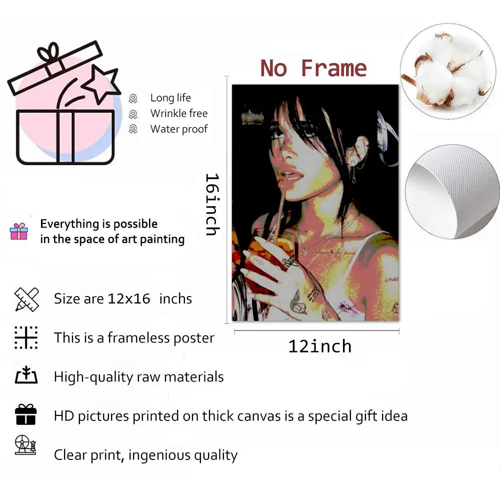 ملصق قماشي للخط المغني من نيسا باريت: خالي من التجاعيد ومقاوم للماء ومتين لجميع الفضاء لتزيين الحائط