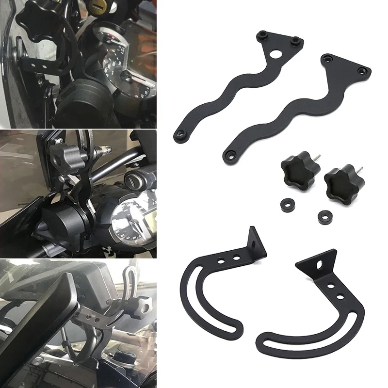 For  R1200GS R1250GS Windshield Windscreen Steel Bracket Mounting Clamps Holder R1200 GS LC ADV 2013-2019, R 1250 GS ADV 2019