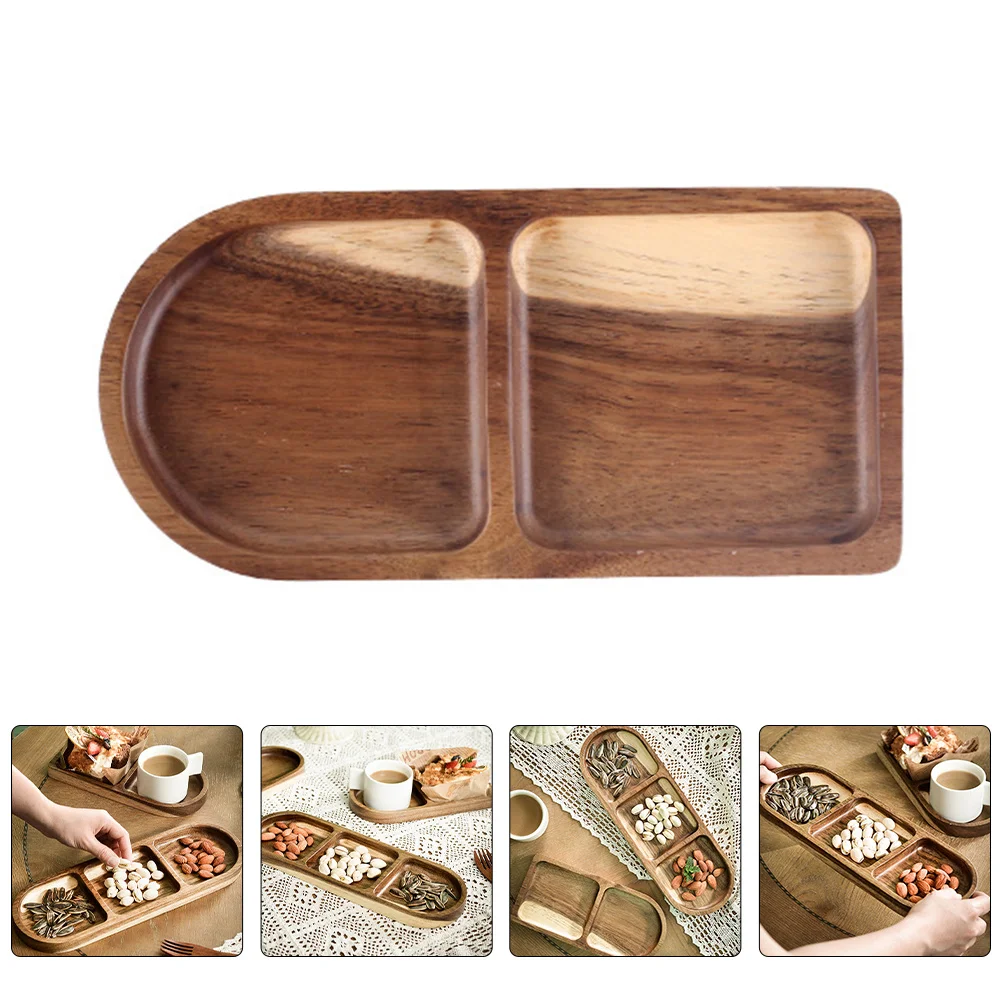

Multi-Function Snack Tray Wooden Candy Plate Elegant Household Dry Fruit Serving Dish Accessories Snack Tray