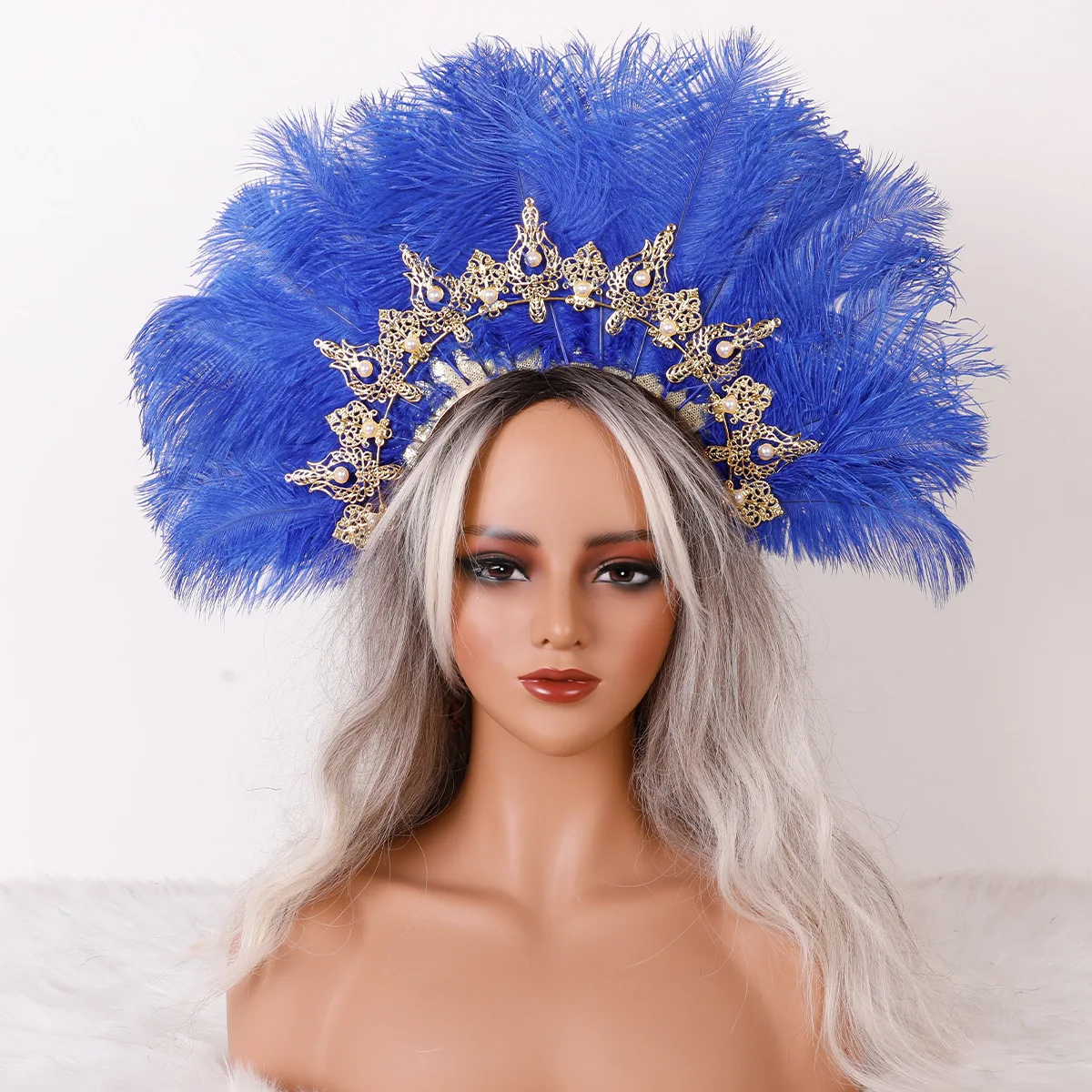 2026 Feather Headband Decorative Headwear Suitable For Halloween Masquerade Parties Carnival Parades And Costume Solid Color