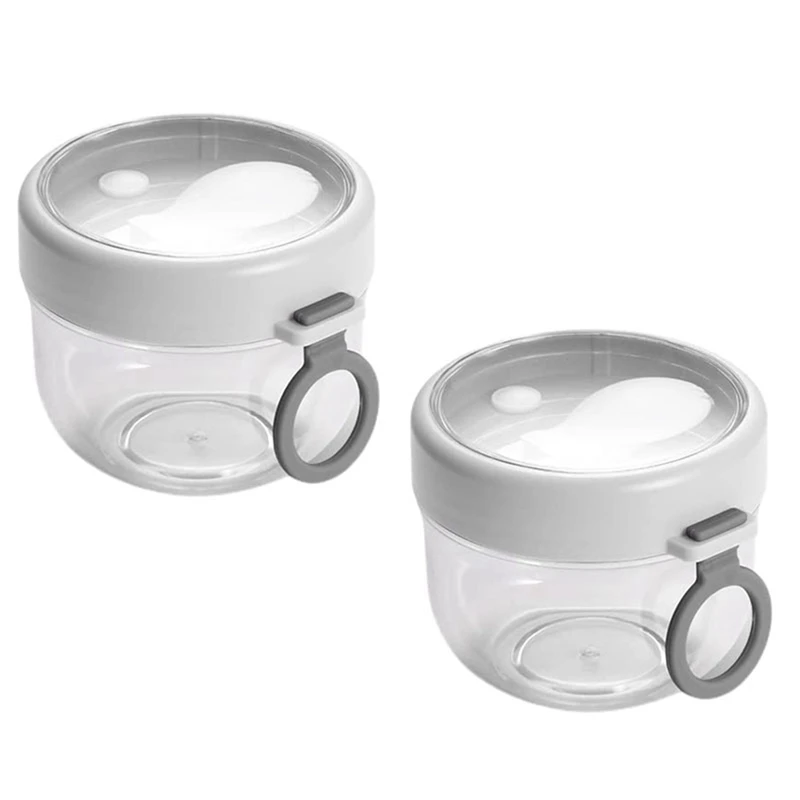 2PCS 20Oz Overnight Oats Container With Lid And Spoon - Portable Oatmeal Breakfast Cup For On-The-Go