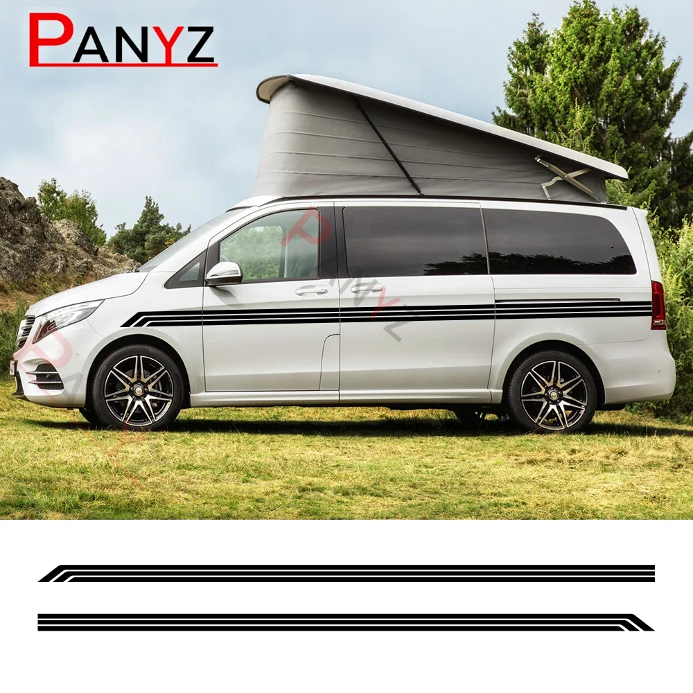 

2 шт. автомобильные наклейки с длинной боковой линией для Mercedes Benz Vito W447 W639 3 V Class Auto DIY виниловая графическая наклейка аксессуары для тюнинга
