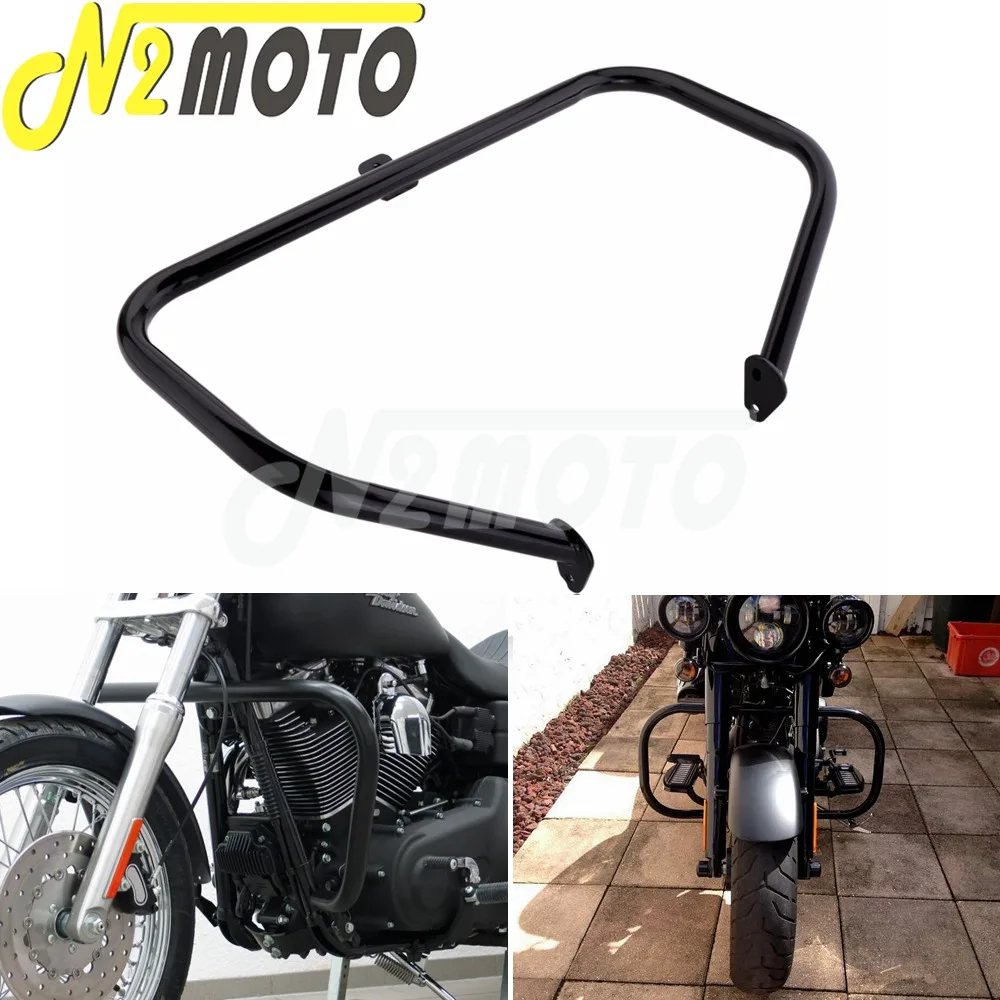 Chroom/Zwart Motorfiets Bumper Motor Guard Crash Bar Voor Harley Touring Road King Ultra Klassieke Elektrische Flhr Flht Flhx 1997-08