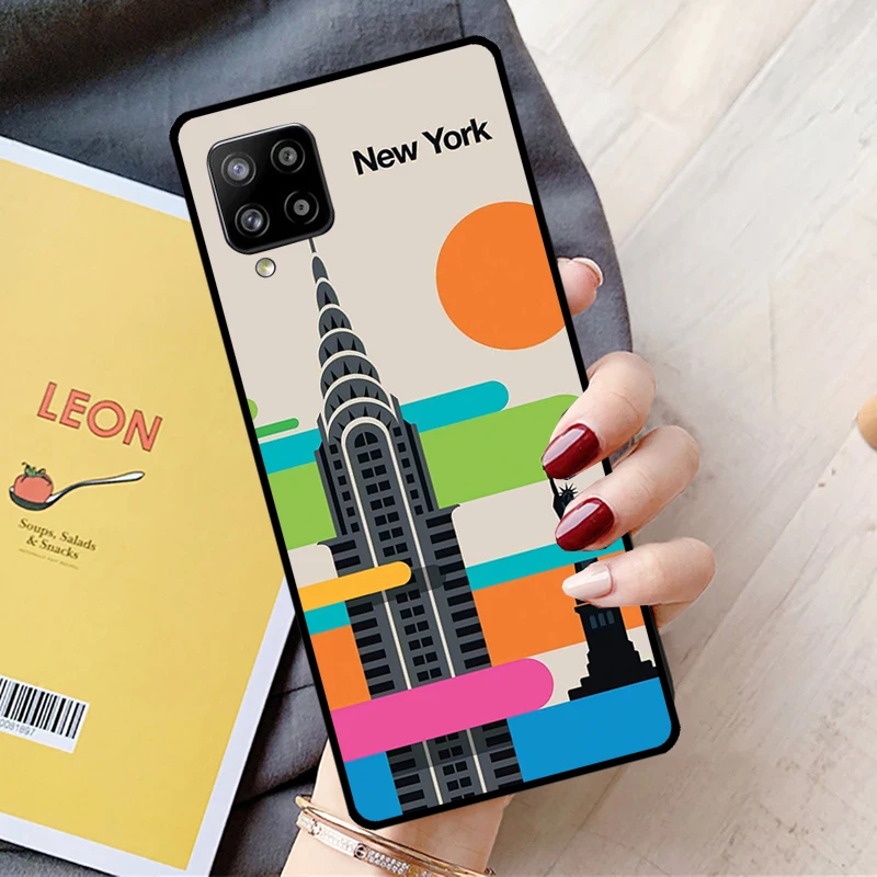 London Roma New York Countries Art Case For Samsung Galaxy A53 A33 A13 A12 A22 A32 A42 A52 A50 A51 A71 A14 A24 A34 A54 Cover