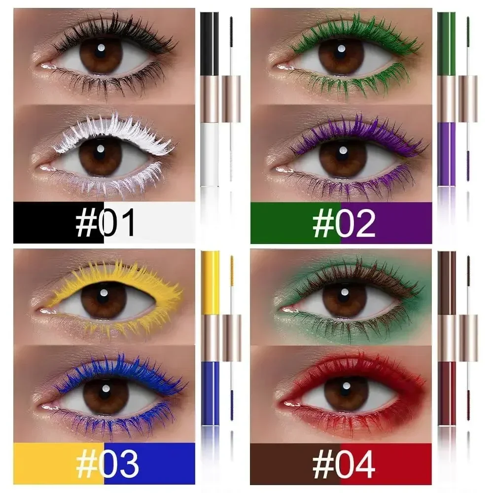 Rímel colorido à prova de manchas, volumizador e alongamento de longa duração, maquiagem de olhos à prova d'água para festa e aparência diária, presente para mulheres