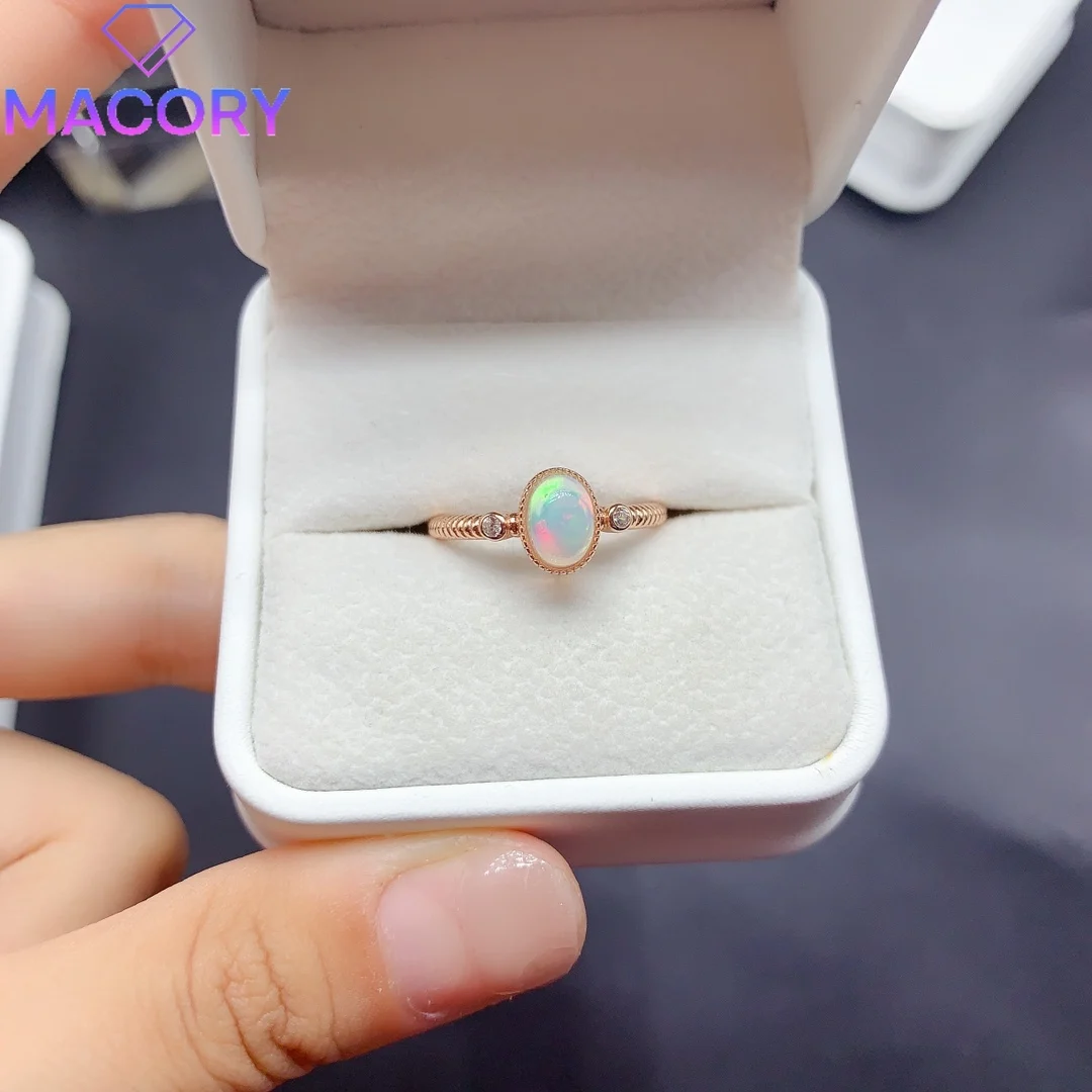 Adjustable natural Opal ring silver 925 female wedding ring gem ring female free shipping 925 silver jewelry with certificate.