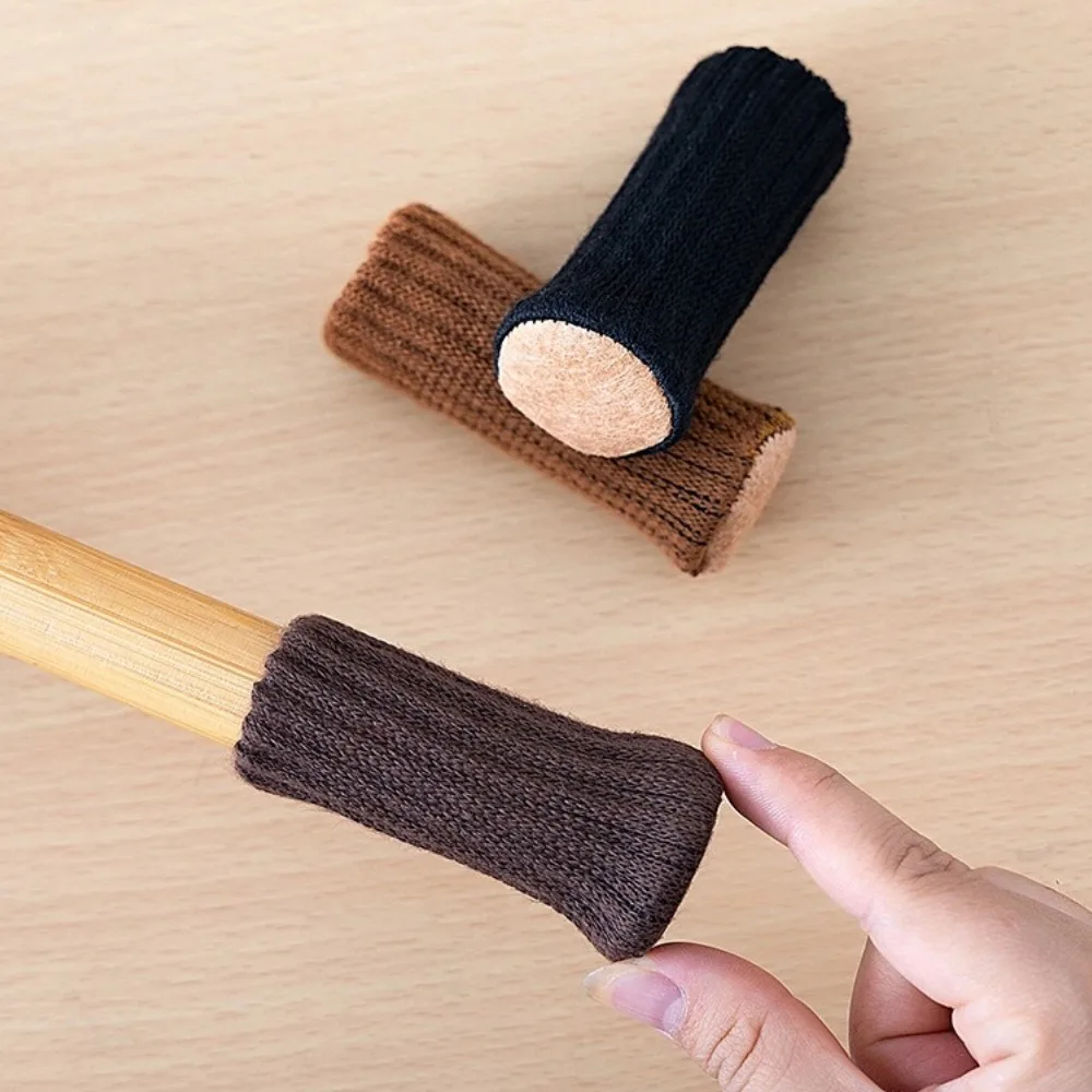 New Hot Knitted Chair Leg Socks Anti-slip Chair Foot Covers Anti-scratch Floor Protectors for Home Dining Room Living Room Floor
