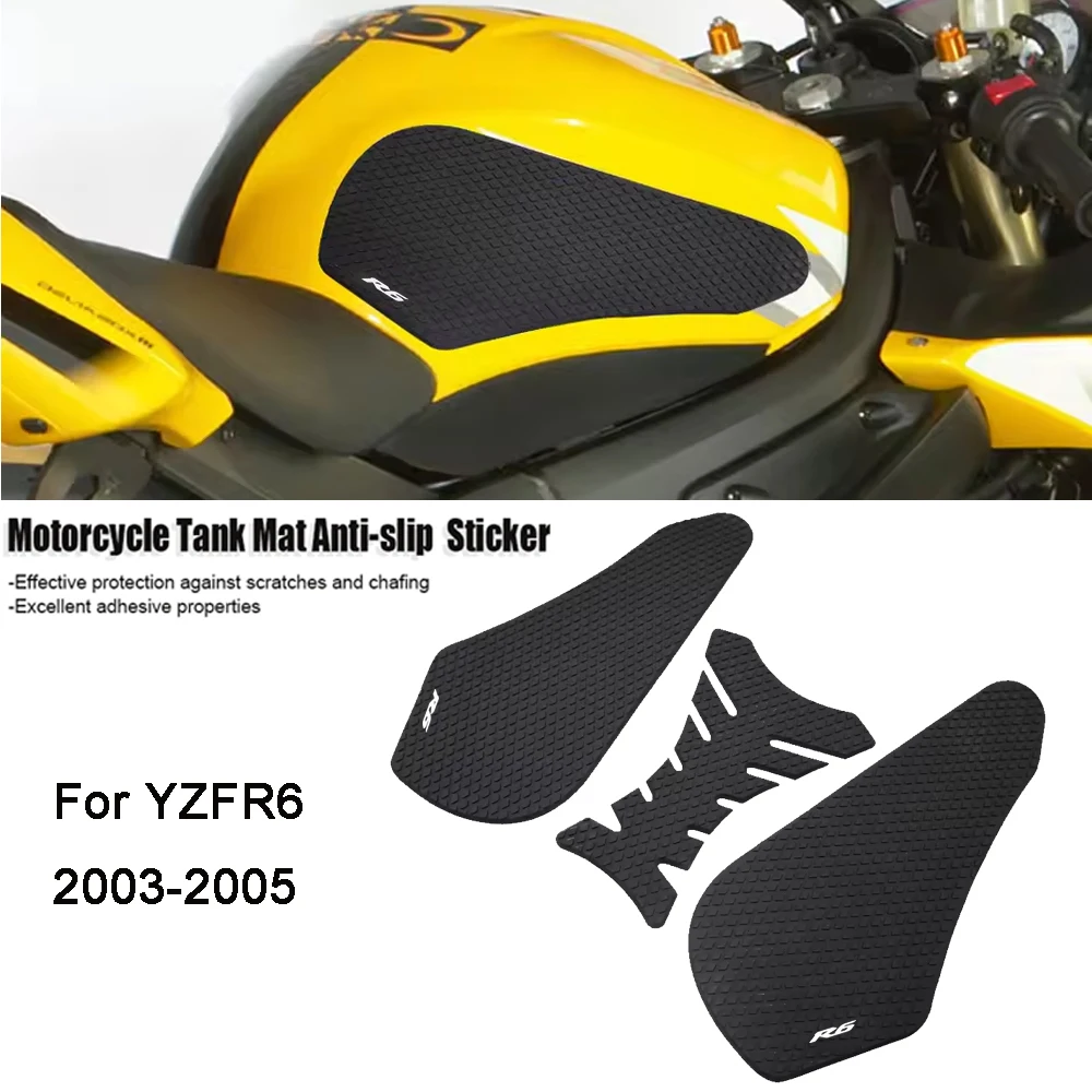 Motorcycle fuel tank accessories For YZFR6 YZF R6 2003-205 Fuel tank sticker Fuel tank side pad Knee traction anti slip pad
