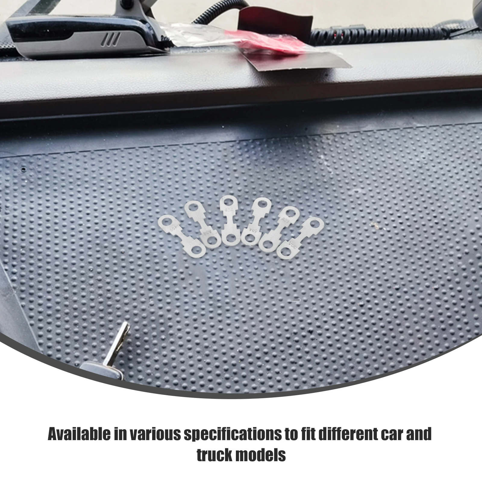 

30Pcs Automotive Flat Plate Car Fuse Metal Strip Universal Replacement Silver Tone Zinc Alloy Various Vehicles 30a 40a 50a