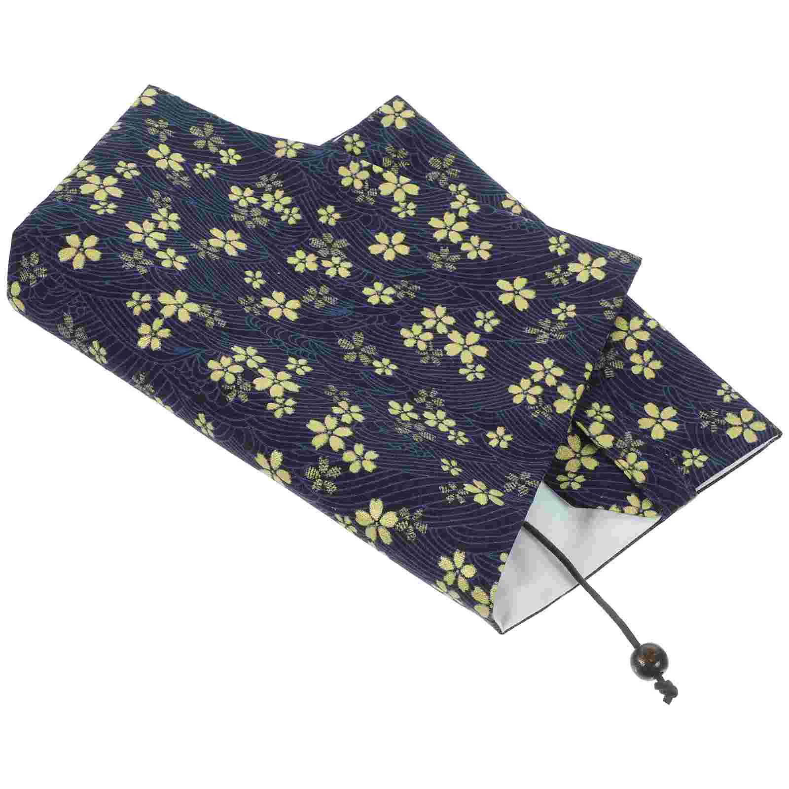 

Handmade Cloth Book Cover Fabric Covers Books Students Protectors Decorative Navy