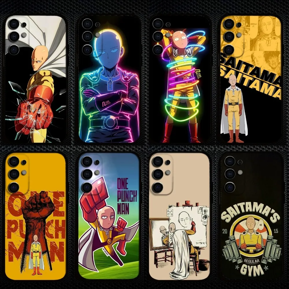 

Popular O-One P-Punchs Man Anime Phone Case For Samsung S25/S24/S23/S22/S21/S20/Plus,Fe,Lite/Others Black Cover