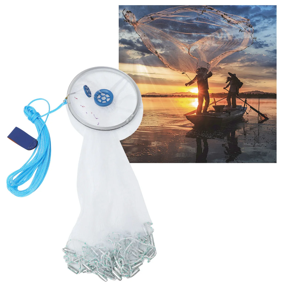 

3.6M Handheld Shrimp Trap Net Foldable Portable Fishing Mesh For Crayfish Lobster Crab Prawn Minnow Smelt Landing Net