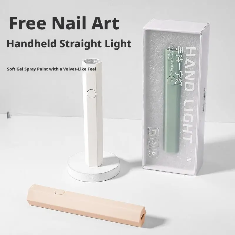 Handheld Nail Straight Light Small Portable Usb Charging Model Mini Phototherapy Lamp Nail Plate Baking Light Nail Art Handheld