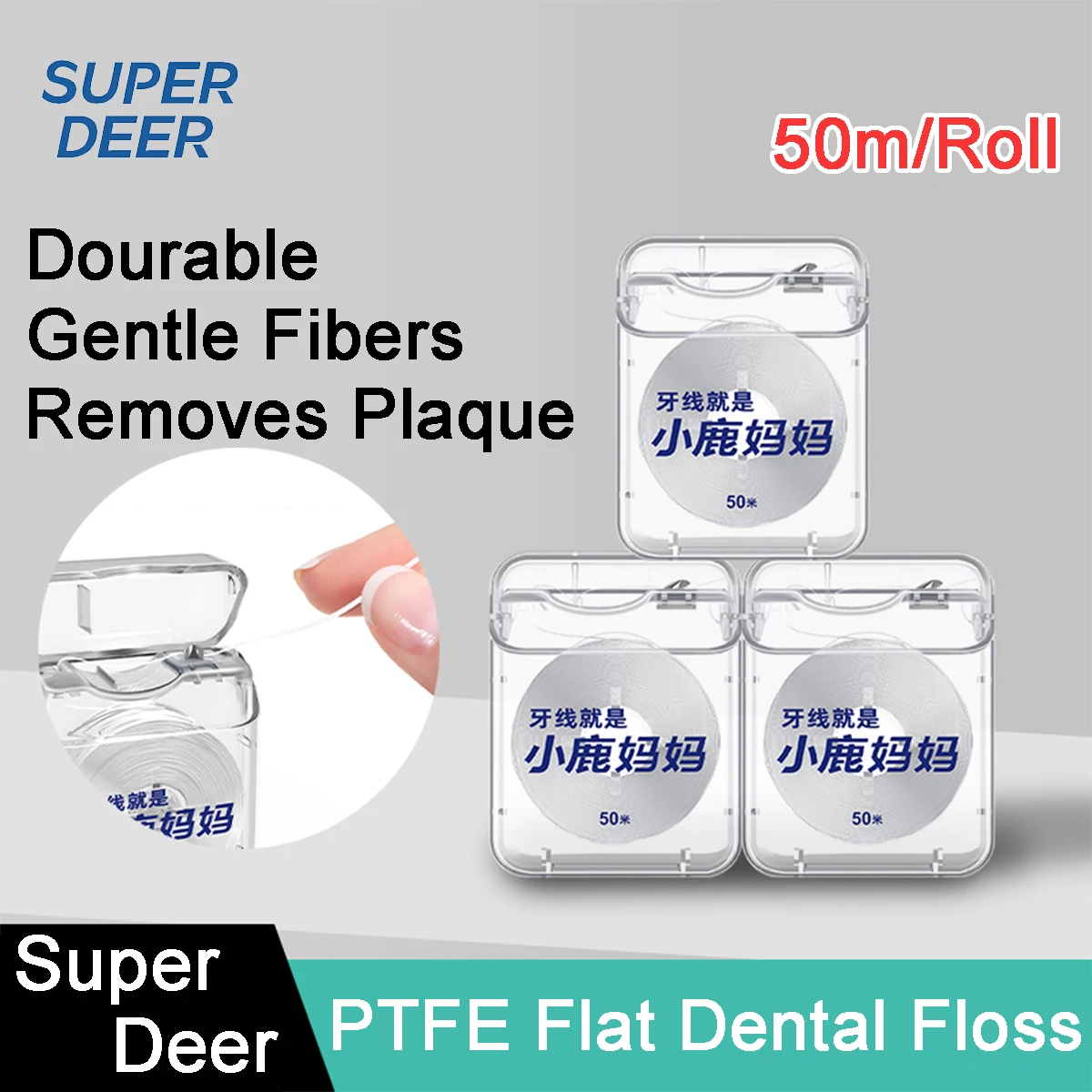 

50/100m PTFE Floss Mint Flosser Flat Interdental Brush Teeth Stick Oral Hygiene Clean Wire Practical Health Oral Care