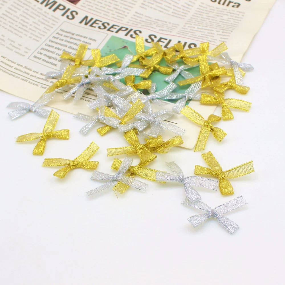 100pcs or 200PCS Organza Ribbon Bows for Craft Supplie Christmas Party Decor Gift Packing Bowknots Sewing Headwear Materials