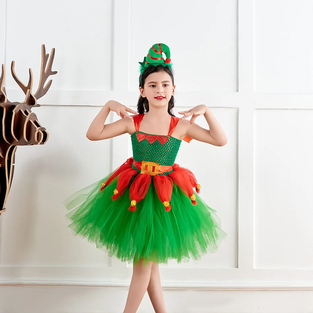 2023 Meisjes Kerst Santa Claus Kostuum Kids Cosplay Jurken Kinderen Verkleedkleding Carnaval Feestkleding