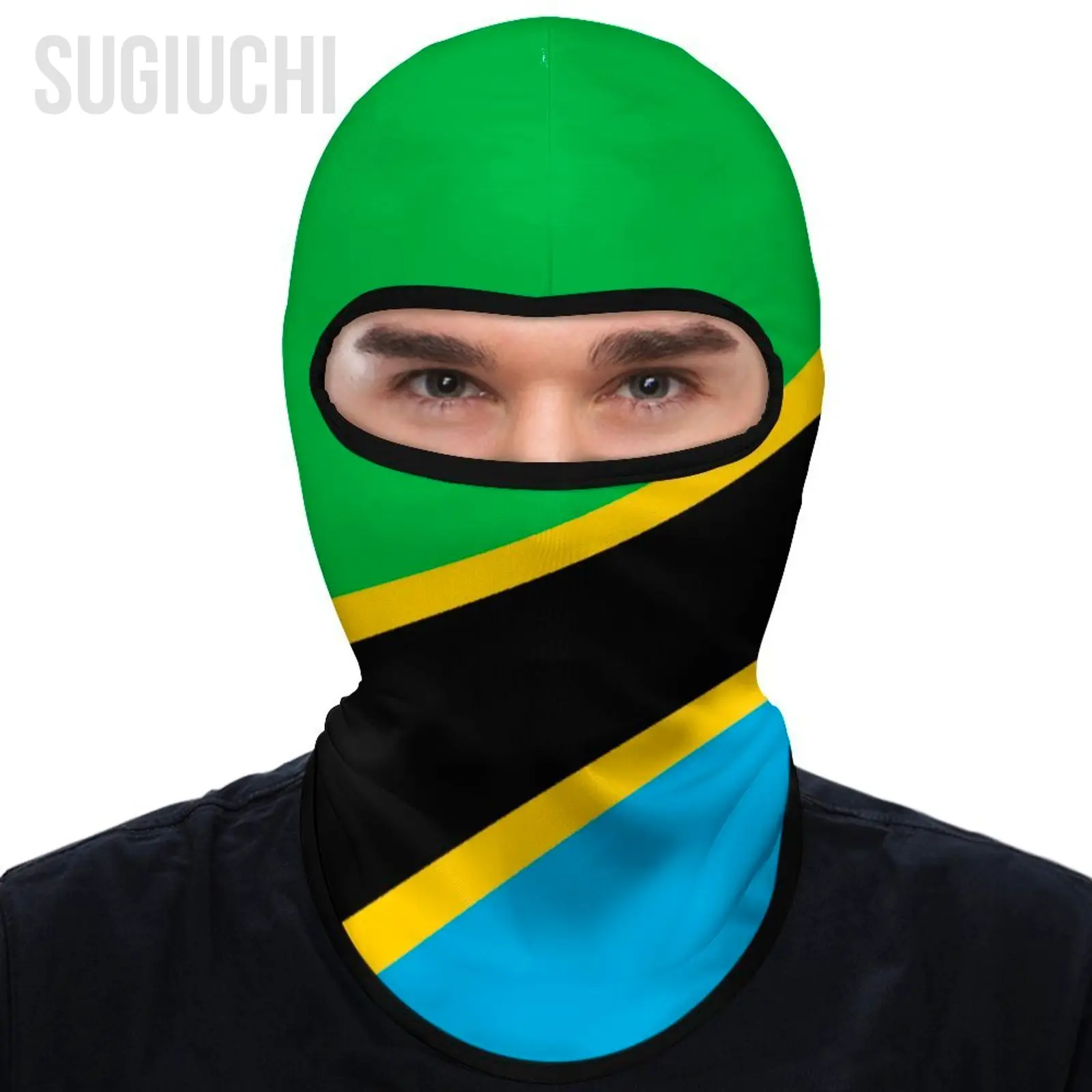 Tanzania Flag Outdoor Cool Sunscreen Motorcycle Face Mask Moto Biker Wind Cap Mask Stopper Windproof Bicycle Cycling Headgear