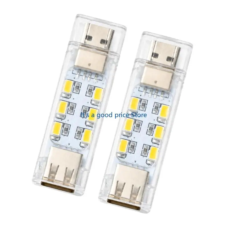 5V USB LED Light with Data Transfer Port and 12 LEDs, 2 Pack USB Lamp