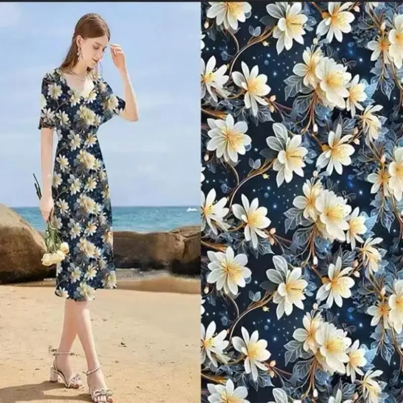 

Summer Soft Cotton Silk Fabric Three-Dimensional Butterfly Digital Print Skin Friendly Sweat Absorbing Pajama Fabric