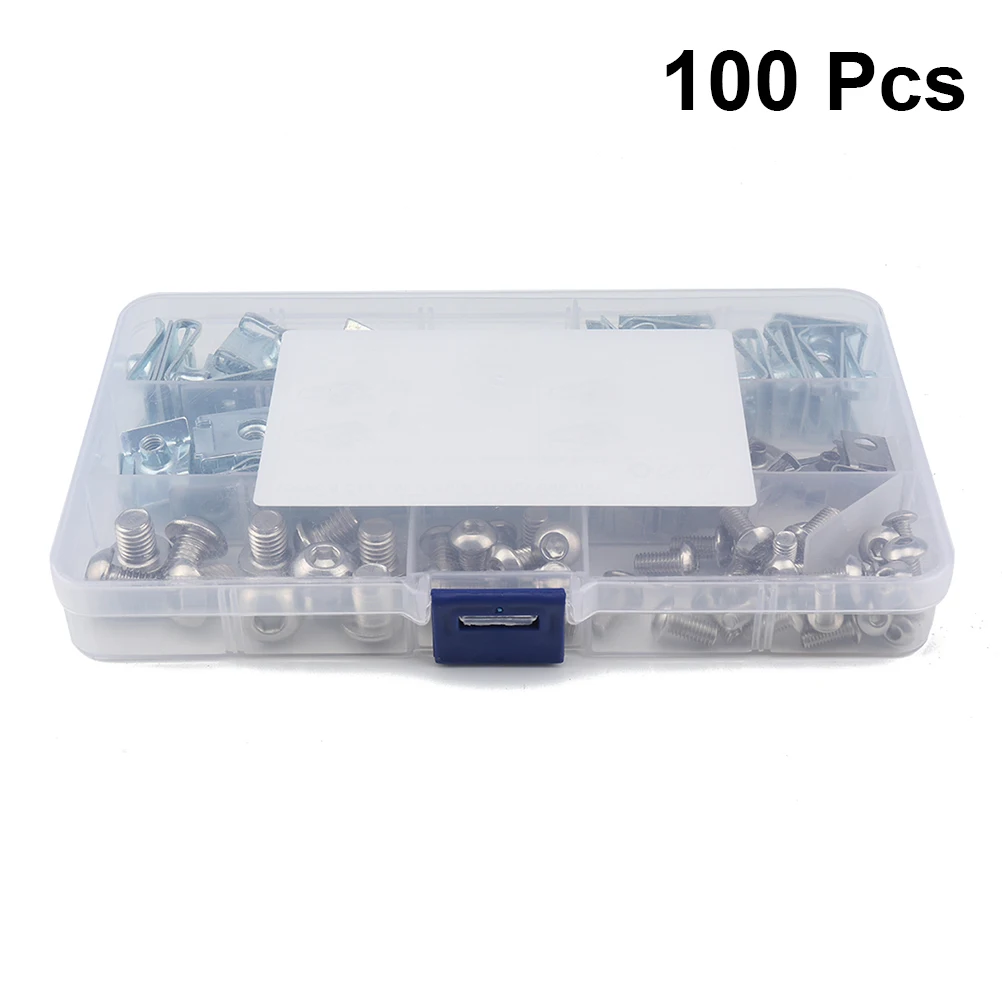 

100 Pcs Pinch Nut Functional Fasteners Silver Suite Manganese Steel Motorcycle Fairing Bolts Clips Body Panel Spire