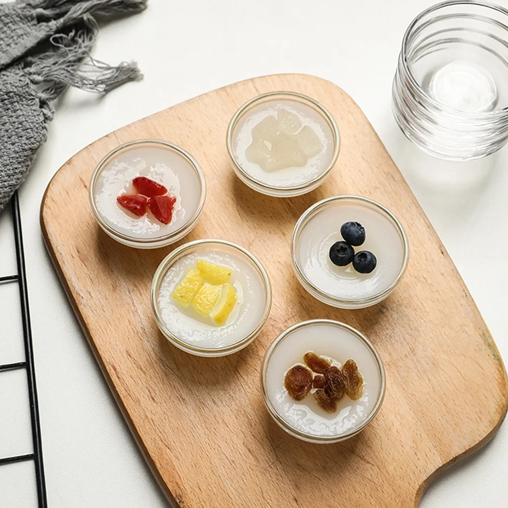 6 قطعة وعاء زجاجي قالب مجموعة أطباق مستديرة واضحة قابلة للتكديس لخدمة سلطة الحلوى الفاكهة خلط المطبخ المنزلي استخدام أطباق تقديم الزجاج #5