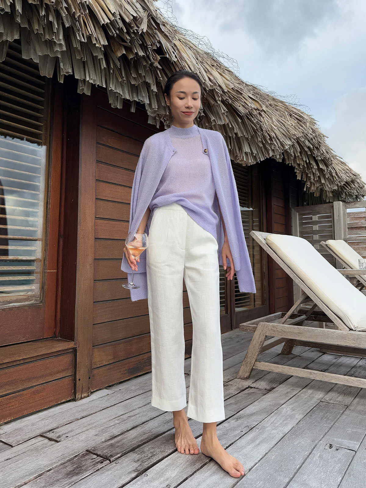 

the Ease Comfortable Linen West Pants Raindrop Linen 9-Length Casual All-Match Straight Leg Pants for Ladies