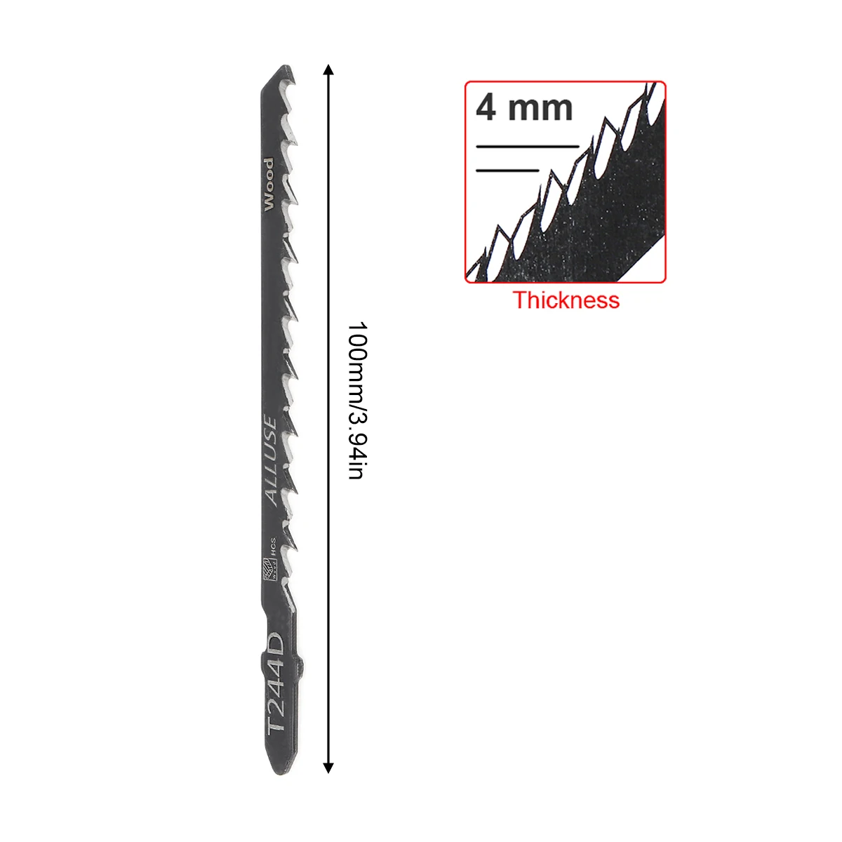 5 pz/set T244D 100mm acciaio ad alto tenore di carbonio alternativo lame per sega maschera di taglio diritta visto per la lavorazione del legno PVC di plastica