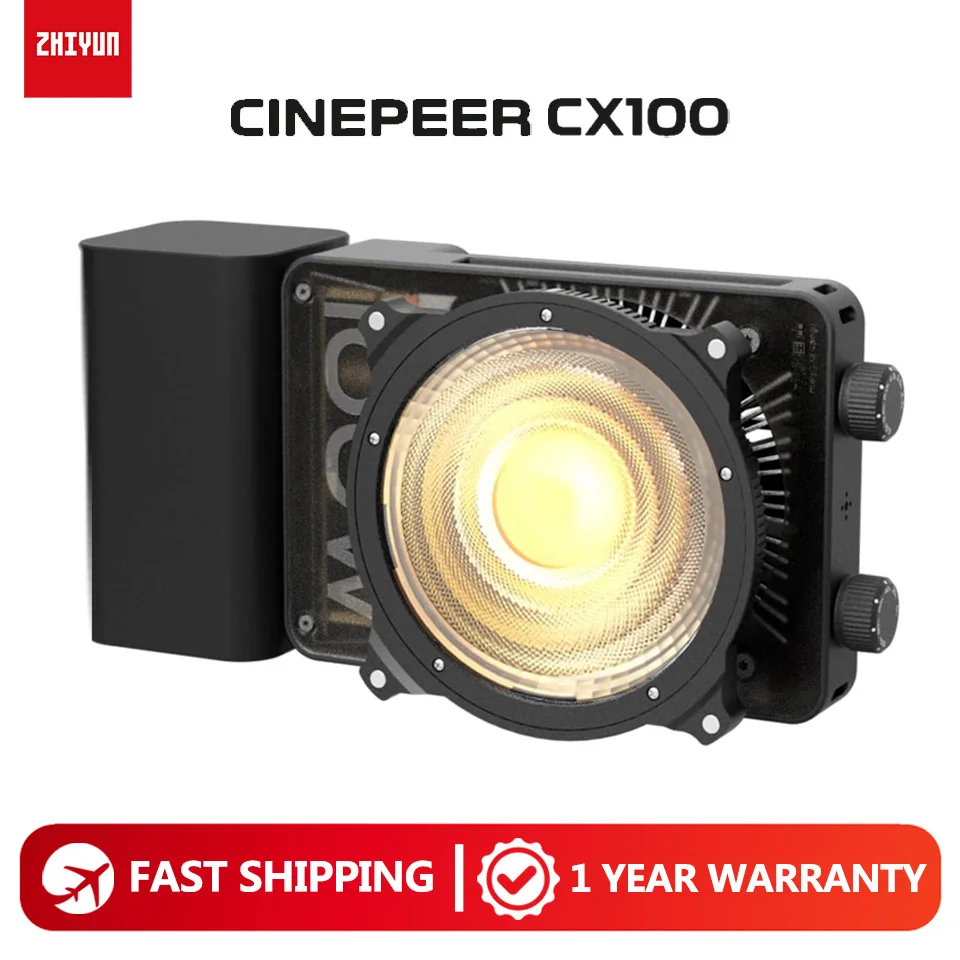 

ZHIYUN CINEPEER CX100 100W 2700K-6500K LED Pocket Video Light Photography Fill Light for Studio Live Streaming Vlog Shooting