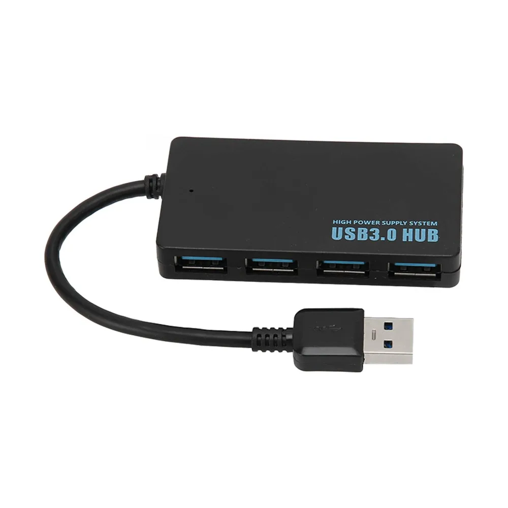 

Multifunction 4 Ports USB3.0 Hub 5Gbps High Speed USB Splitter Black Plug and Play USB Hub Laptop Desktop