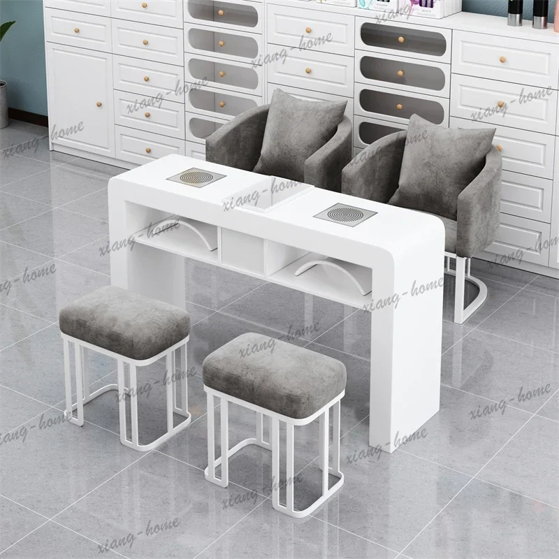 LJY Modern Minimalist Nail Desk Sturdy Graceful Classic Durable Nail Desk Stylish Aesthetic Table De Manucure Salon Furniture