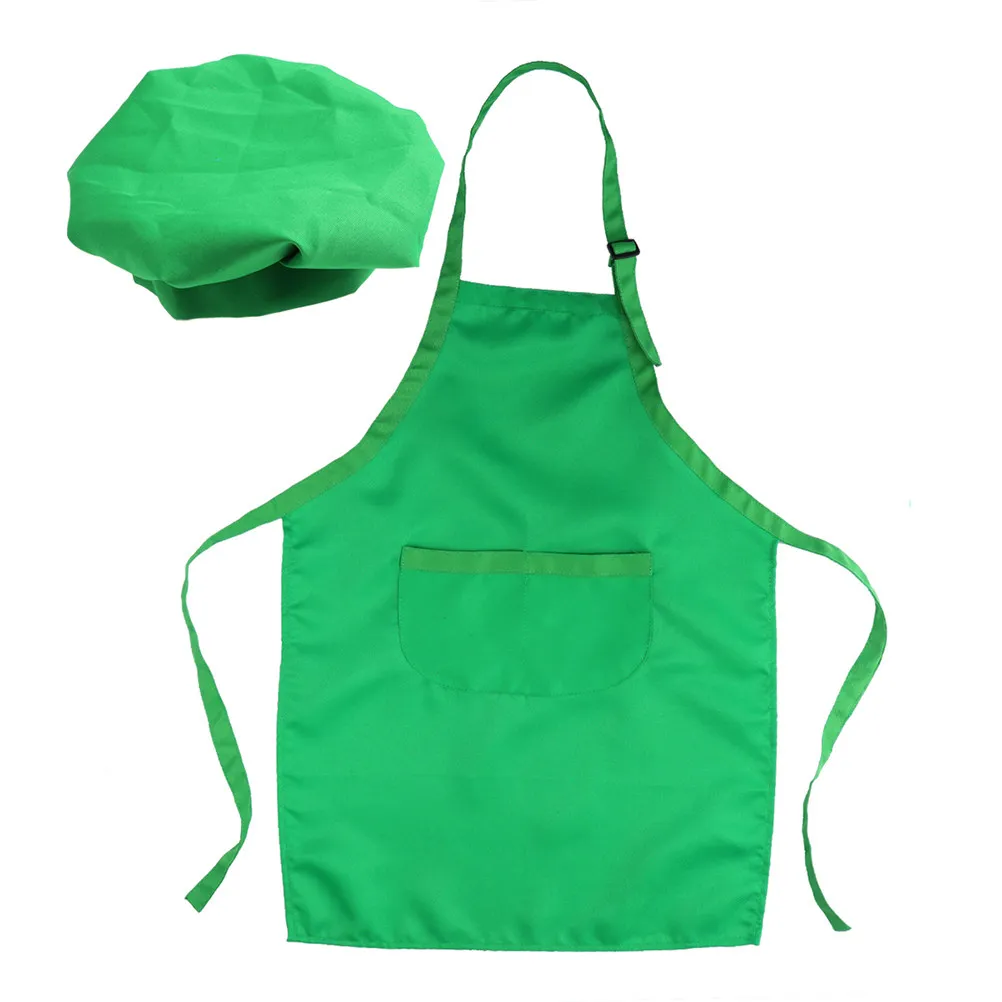 2Pcs Kids Chef Playset for Ages 7-13 with Thickened Smooth Apron and Adjustable Chef Hat Ideal for Cooking Baking Painting