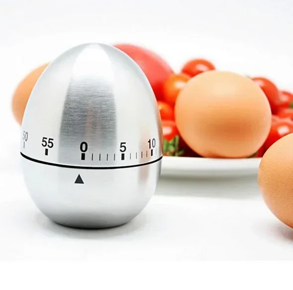 Stainless Steel Cooking Tool Mechanical Egg Kitchen Cooking Timer Alarm Clock 60 Minutes Kitchen Timer Egg for Cooking