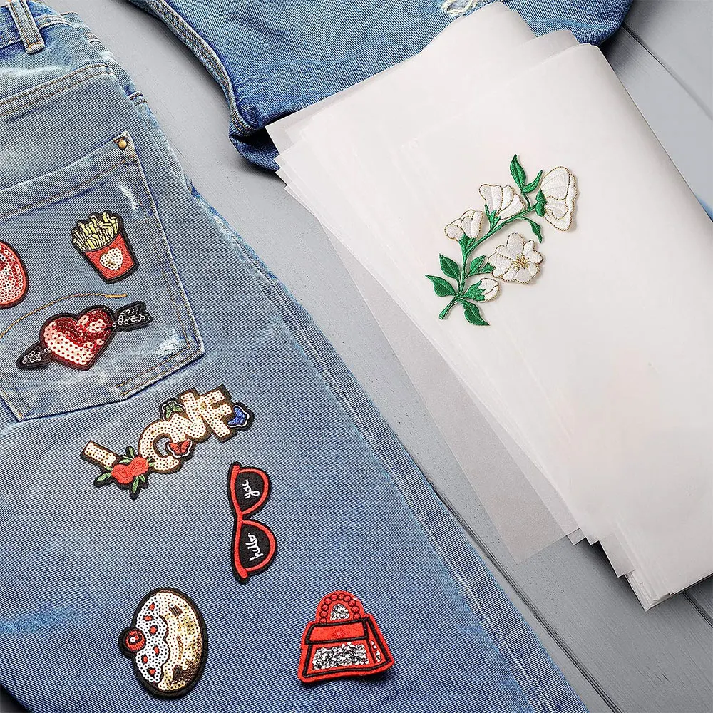 10Pcs Iron-on Patch Double Sided Adhesive Sheet Fabric Patches For Badge Peel and Stick Pants Backpack Clothes Curtains Repair