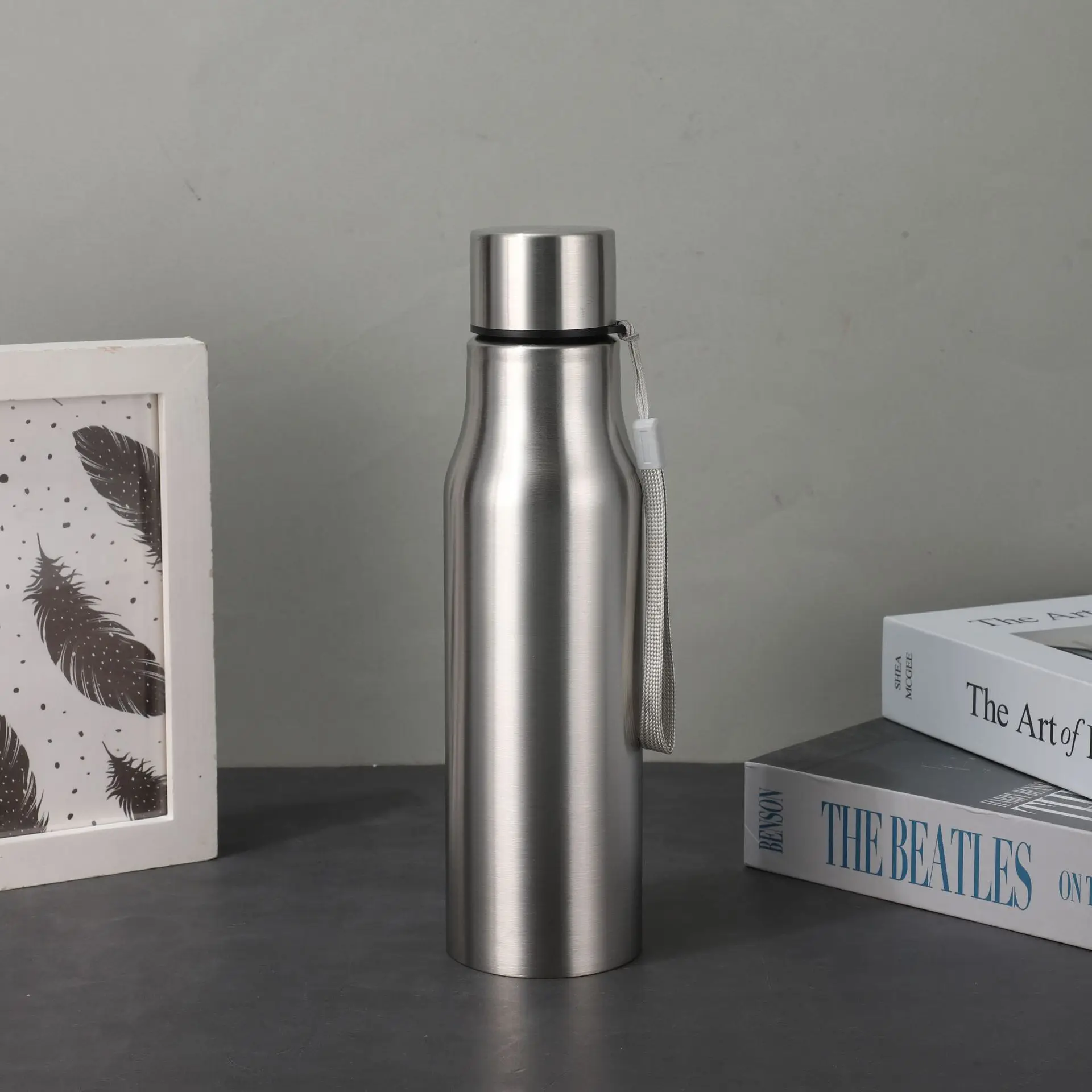 كوب معزول من الفولاذ المقاوم للصدأ بطبقة واحدة، غلاية تسلق الجبال للسفر في الهواء الطلق بسعة كبيرة، كوب ماء رياضي