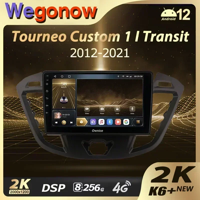 Ownice k6 + 2k 13.3 "para ford tourneo personalizado 1 i transit 2012 - 2021 rádio do carro reprodutor de vídeo multimídia navi estéreo gps android12