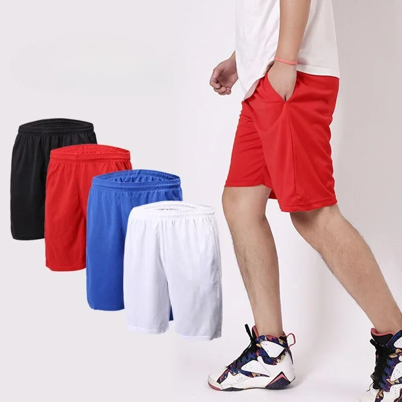 Sports shorts Men\'s casual fitness workout Running basketball pants with pockets training beach pants Football pants