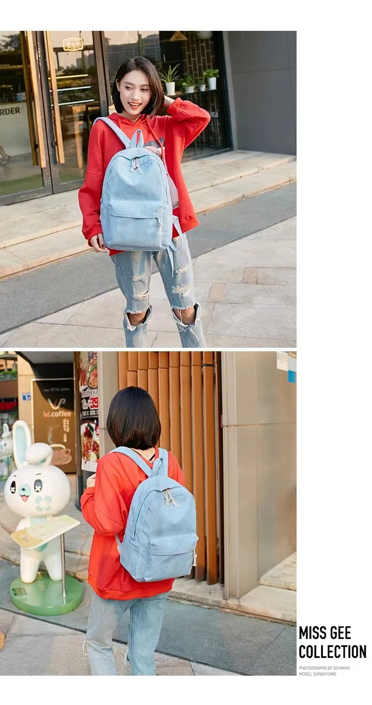 Cord-Rucksack, Academy Fashion Schultaschen für Mittelschule/Highschool und College, niedliche Quastendetail, vielseitige lässige Alltagstasche – Detail 10
