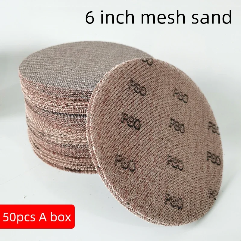 

dm 6 Inch 150MM Mesh Sanding Discs Hook & Loop Abrasive Dust Free Anti-Blocking Sharp Grinding Sandpaper for Car For Mirka