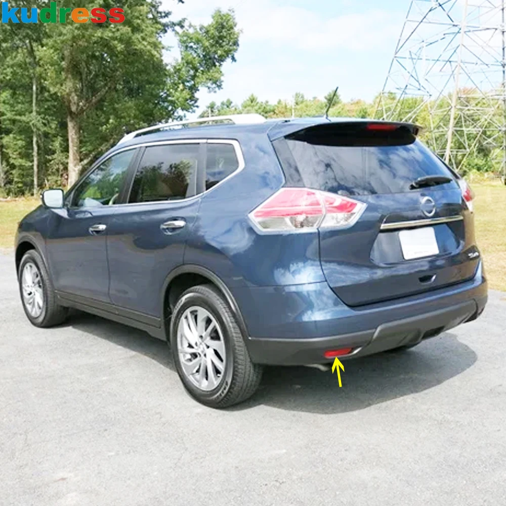 Rear Fog Light Lamp Cover Trim For Nissan X-Trail Rogue T32 2014 2015 2016 2017 Chrome Car Back Foglight Bezel Trims Accessories