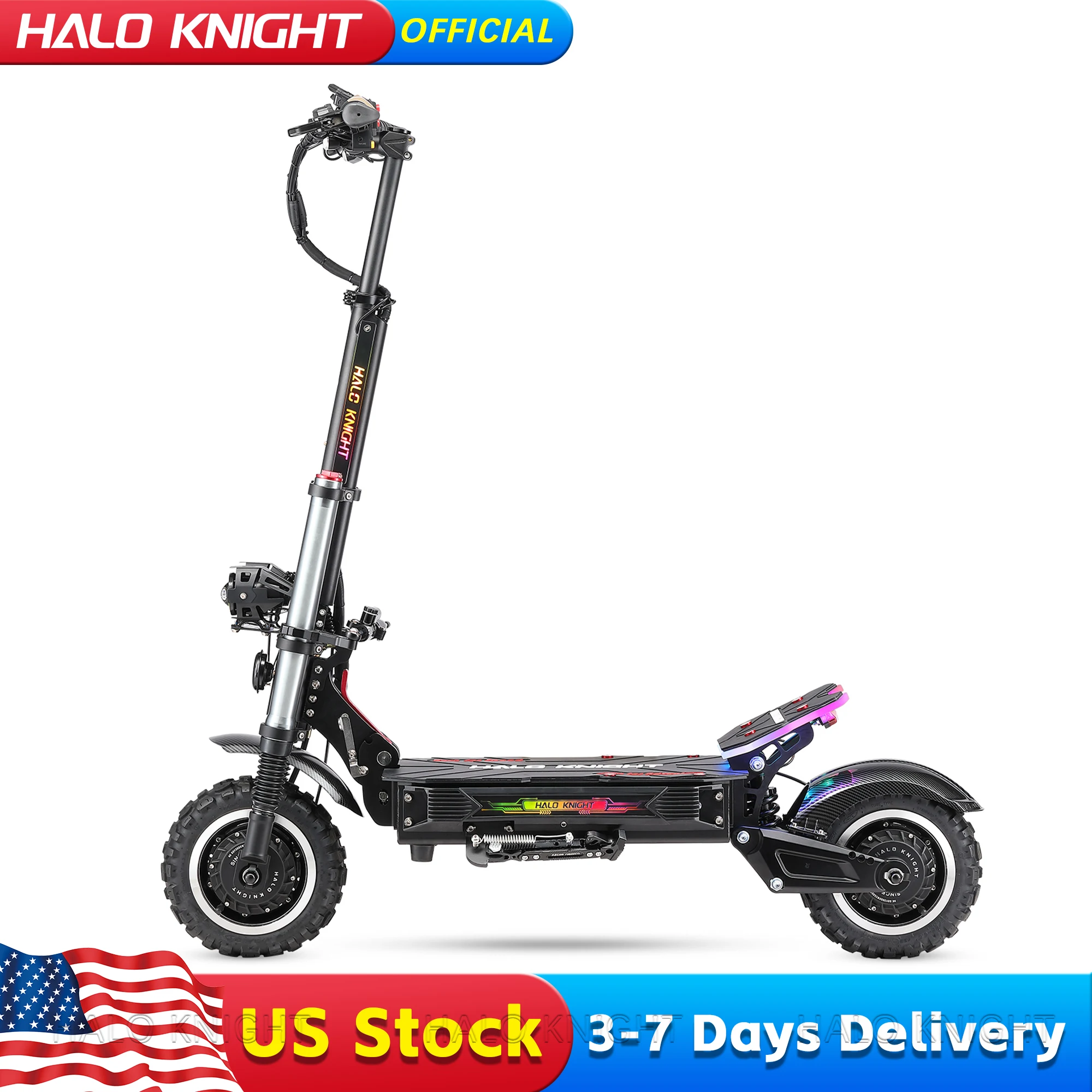 

Электросамокат HALO KNIGHT T107Pro для взрослых, двухмоторный, 60В 6000Вт, 38.4Ач, 95 км/ч, профессиональный внедорожный мощный электросамокат