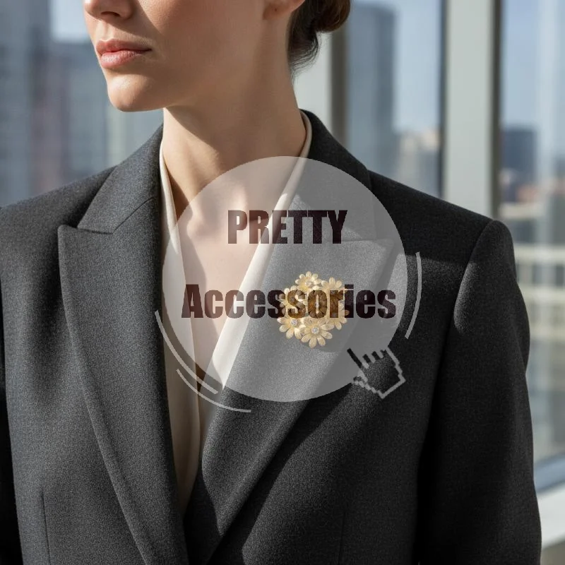Niche Spliced Flower Brooch Retro Vintage Diamond Inlay High End Clothing Decor for Women Outdoor Gathering Wear