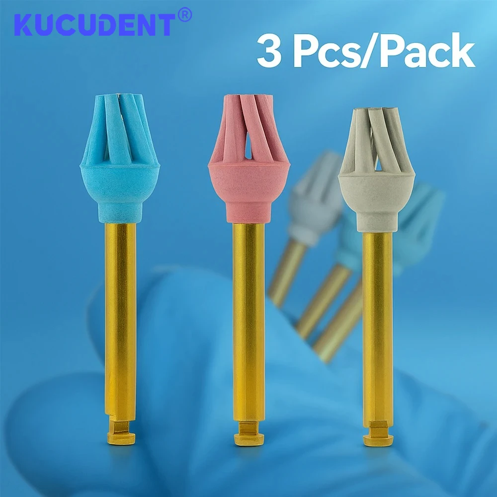 3 Pcs/Pack Dental Rubber Polisher Teeth Flex Spiral Rubber Composite Resin Polishing Disc for Teeth Polishing Dental Lab Tools
