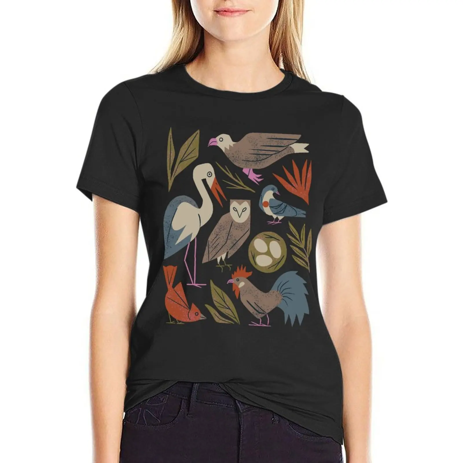 

Bird Friends T-Shirt blanks graphics Aesthetic clothing plain Top Women