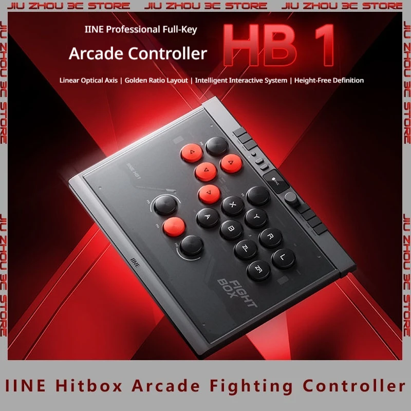 IINE Hitbox Arcade Fighting Controller Full Key All Button Socd Custom Optical Axis Compatible With Switch Ps4 Pc Mobile Phone