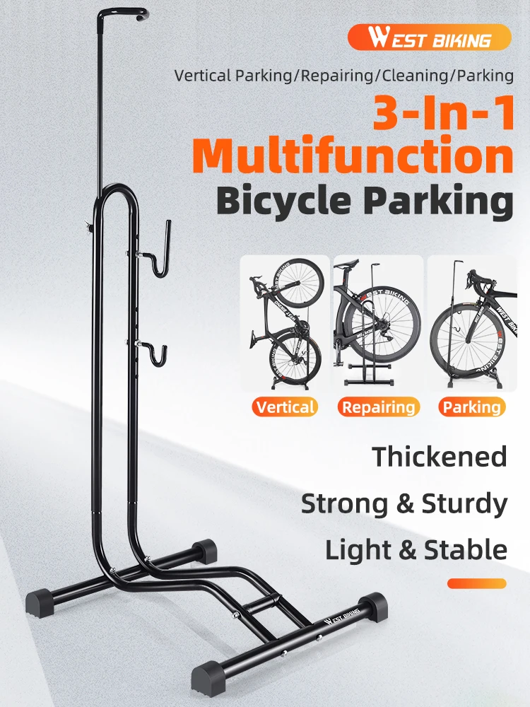 AliExpress West Biking WEST BIKING 3 In 1 Multifunctional Bike Parking Rack Indoor Bicycle Display Stand Vertical Bike Repair Stand Bike Accessories