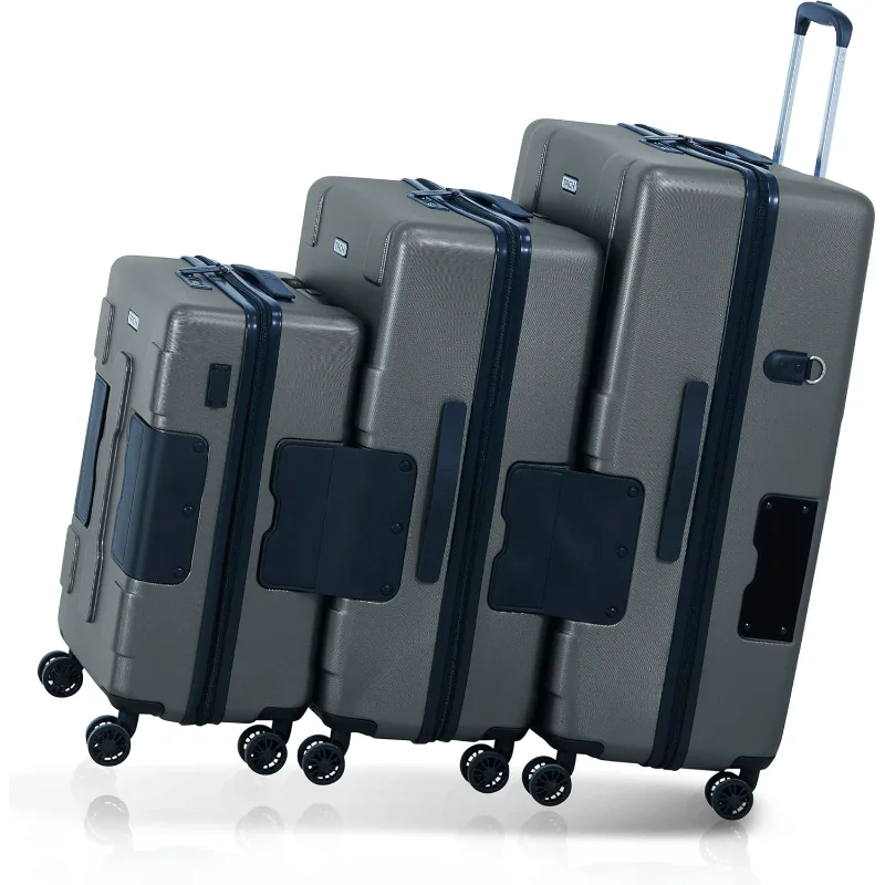 

Tach V3.1 Hard Shell 3 Piece Luggage Set - 20, 24 & 28 inch Luggage, Carry On, Medium & Large Checked Suitcases, Patented Built