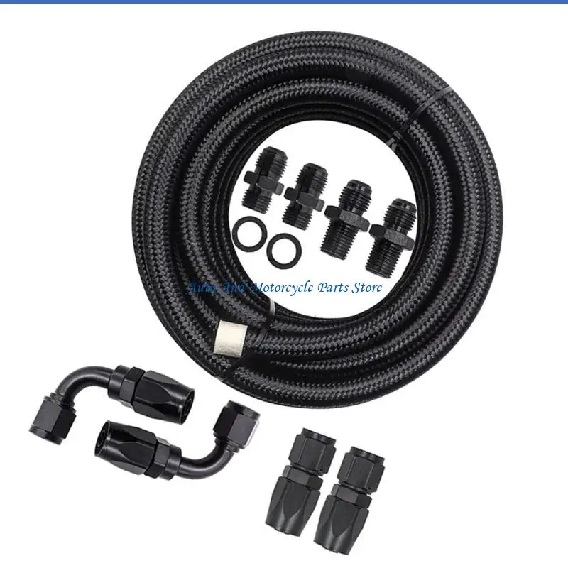 P9FD Automatikgetriebe Kühlerleitungen 6AN Schlauchleitung für 4L60E 4L65E Autozubehör 15Ft geflochtenes Kabel – Detail 5
