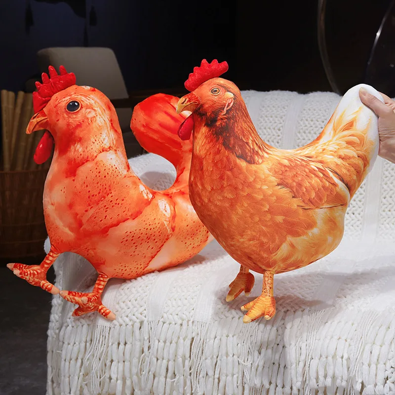 Funny Simulation Chicken Plush Pillow Novelty Shrimp‑Chicken Roast Chicken Stuffed Toy Prank Throw Cushion Creative Home Sofa