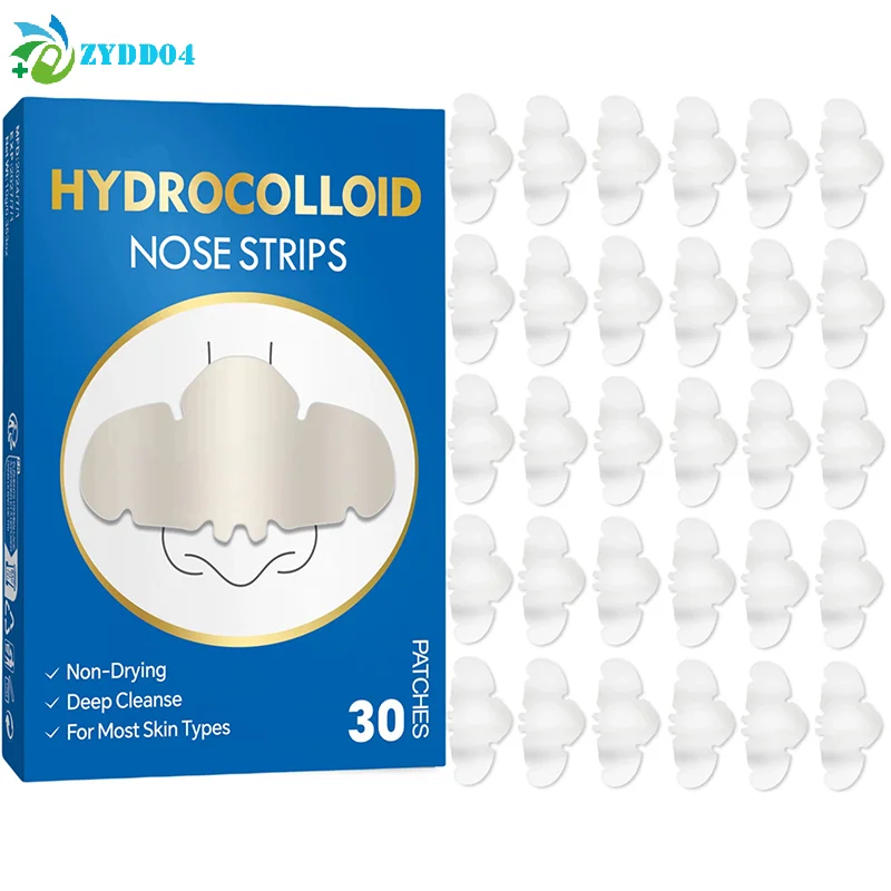 ●30Pcs Nose Patches Hydrocolloid Patches Blackhead Removal Deep Cleansing Pore Strips For Face Nose And Pores