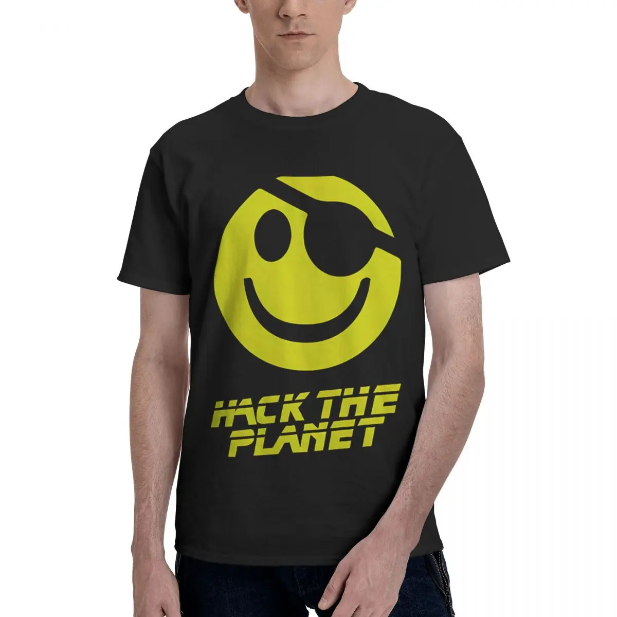 

Повседневная дышащая удобная футболка из 100% хлопка Hack The Planet, футболки 2025 года, мужские футболки